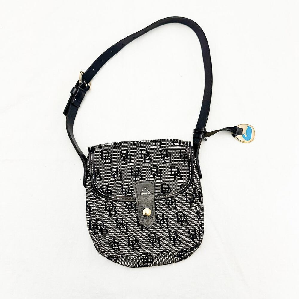 Dooney And Bourke Small North South Jaquard Printed Crossbody Handbag Black/Gray